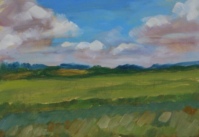 Bohemian Fields; oil on board, 17 x 25 cm, 2023