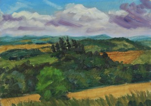 Bohemian Landscape; oil on board, 25 x 35 cm, 2023