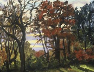 Trees in Autumn I; oil on canvas, 31x40cm,1987.jpg