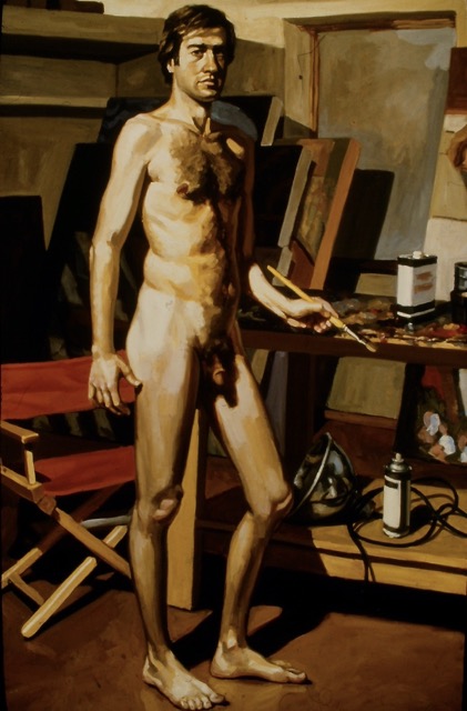 Self-Portrait with Morpheus; oil on canvas, 210x140cm, 1993