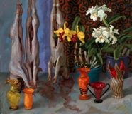 Pigs and Vases; oil on canvas, 122x142cm, 1998