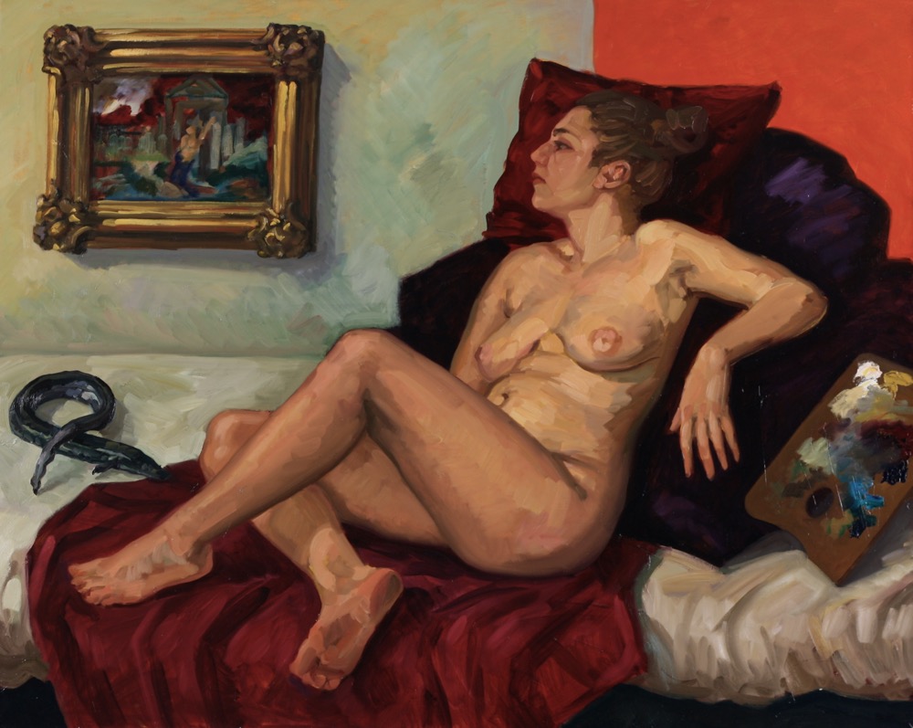 Leda and the Hawk; oil on canvas, 115 x 150 cm, 1998