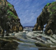 Sea & Rocks II; oil on canvas, 36 x 41 cm, 1988