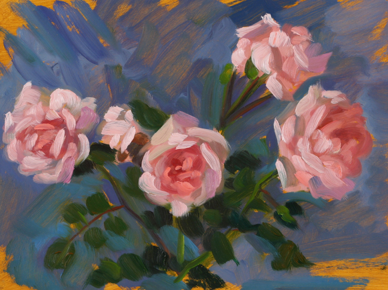 Roses III; oil on board, 28 x 38 cm, 2011