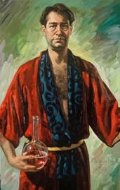 Self-Portrait as Alchemist; oil on canvas, 110 x 70 cm, 1995
