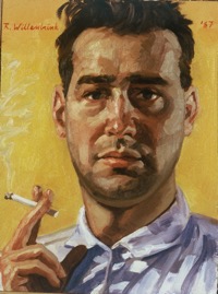 Self-Portrait with Cigarette; oil on canvas, 40x31cm, 1987