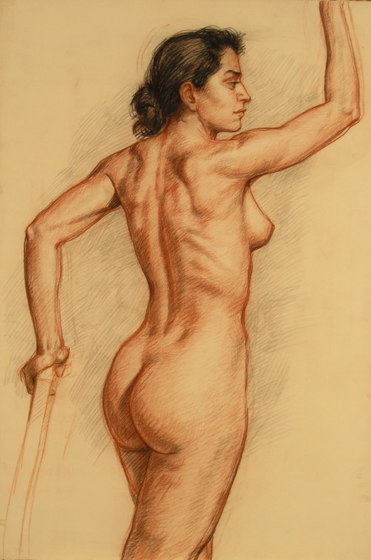 Figure Study; chalk on paper, 112 x 76 cm, 1995