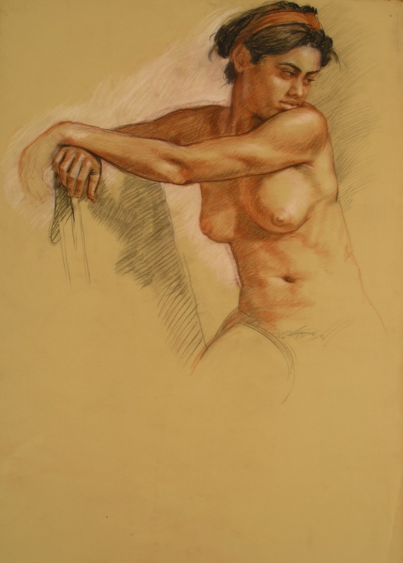 Figure Study; chalk on paper, 112 x 76 cm, 1991