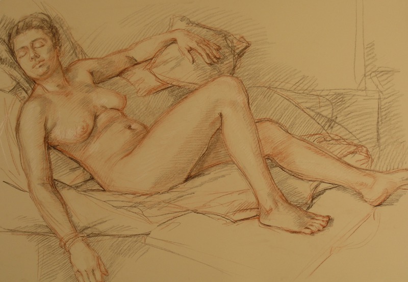 Diana Study; chalk on paper, 70 x 100 cm, 2006