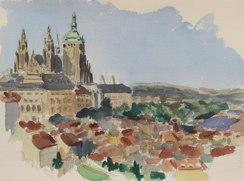 Prague I; watercolor on paper, 28 x 38 cm, 2007