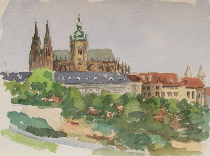 Prague II; watercolor on paper, 28 x 38 cm, 2007