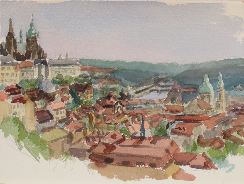 Prague III; watercolor on paper, 28 x 38 cm, 2007