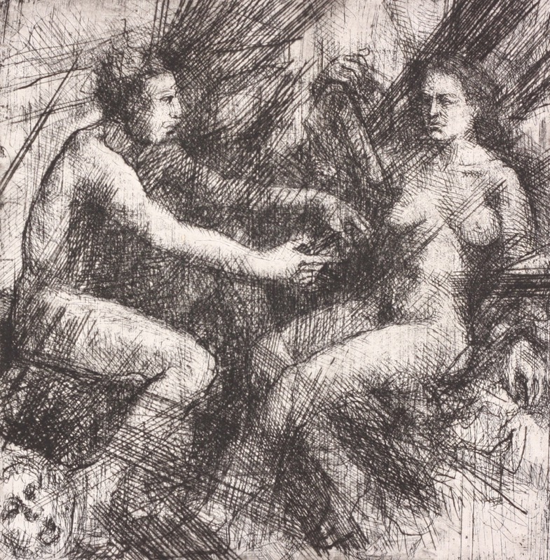 Venus & Vulcan; etching, 30 x 30 cm, 2002