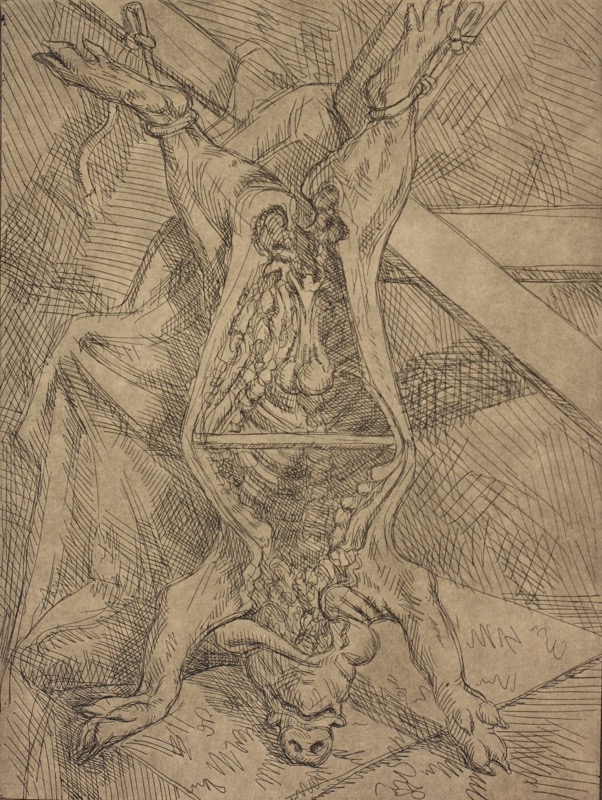 Pig; etching, 20 x 12 cm, 1997