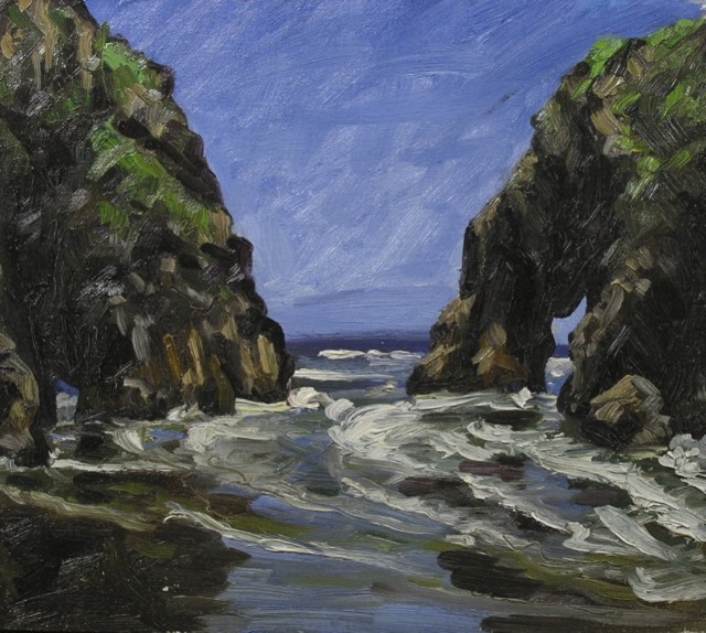 Sea & Rocks I; oil on canvas, 36 x 41 cm, 1988