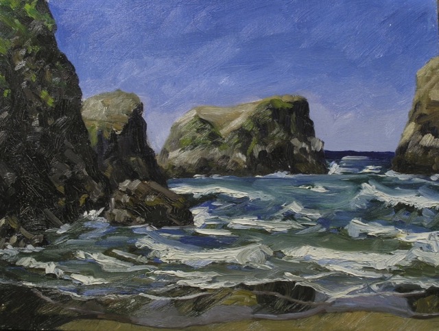 Sea & Rocks II; oil on canvas, 30 x 41 cm, 1988