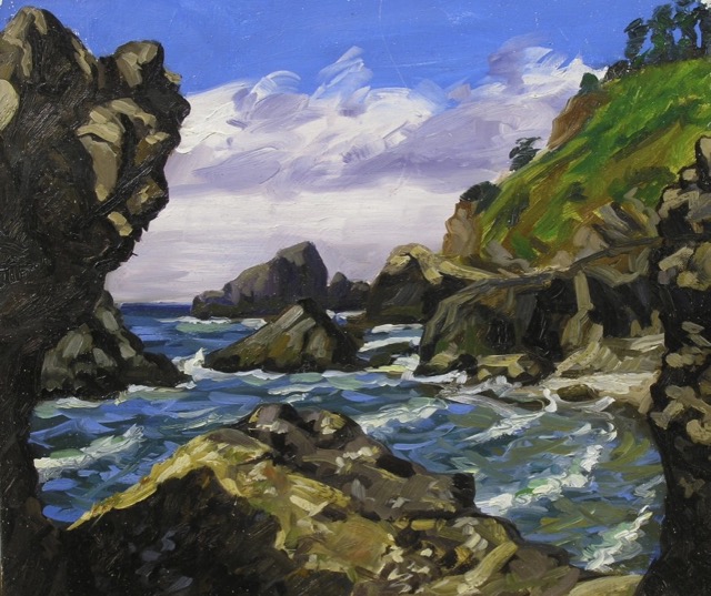Sea & Rocks III; oil on canvas, 36 x 41 cm, 1988