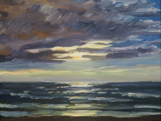 Sunset I; oil on canvas, 31 x 40 cm, 1987