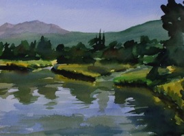 Landscape; watercolor, 25x34cm, 1987