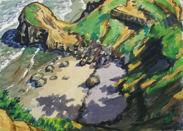 Landscape; watercolor, 18x22cm, 1987