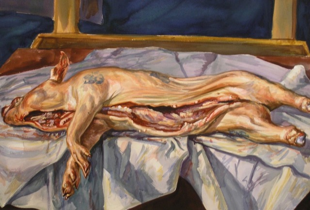 Pig; watercolor, 75 x 105 cm, 1988