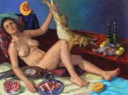 Diana with Hare; oil on canvas, 125 x 165 cm, 2006