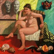 Nude in Chair; oil on canvas, 150 x 150 cm, 1994