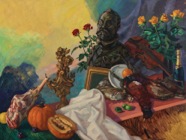 Emperor Rudolf II with Roses; oil on canvas, 135 x 180 cm, 2007
