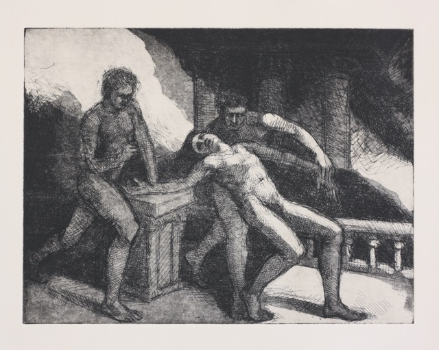 Iconoclasts II; etching-aquatint, 25 x 33 cm, 2004